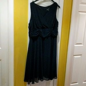 Black dress silky sheer sleeveless 16
